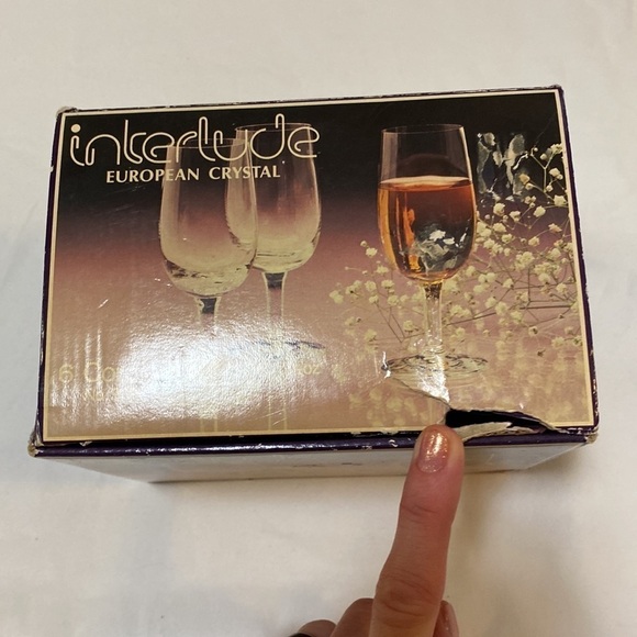 NIB Interlude European Blown Crystal 6 Cordial Glasses 3 1/2oz VINTAGE, Crystal - Picture 5 of 17
